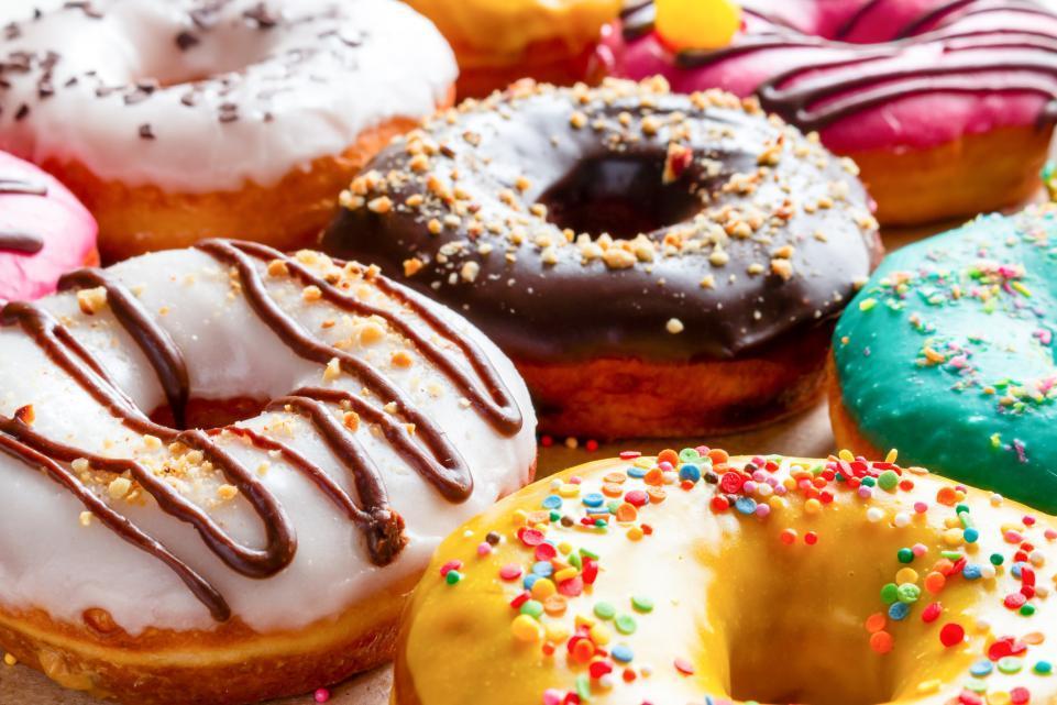 closeup shot of different types of donuts